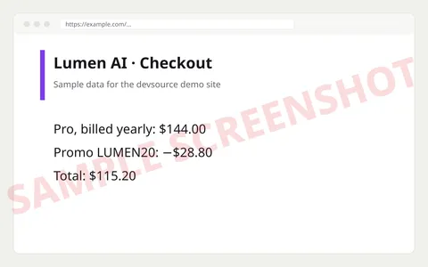 Checkout with LUMEN20: $144.00 drops to $115.20