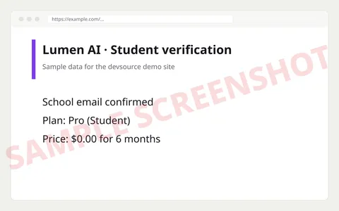 Student verification accepted: Pro plan at $0 for 6 months