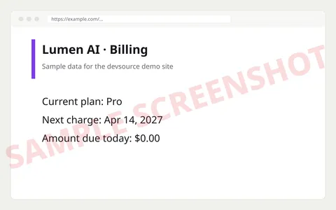 Billing page: nothing due until April 2027