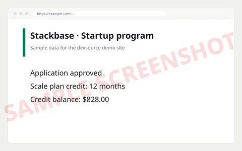 Startup program approval with 12 months of Scale credit